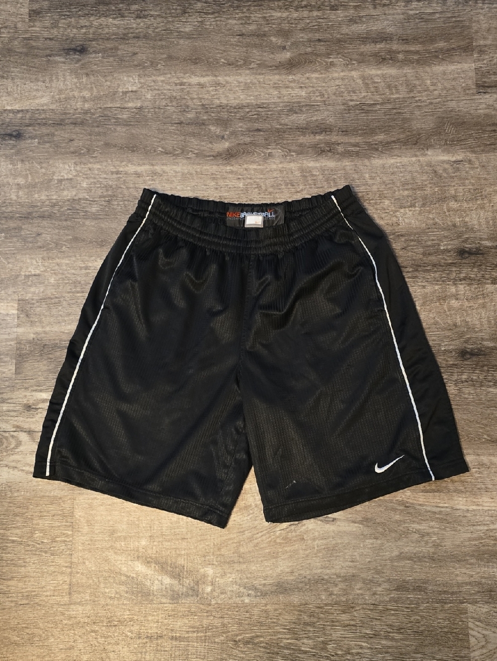 Nike Black Shorts with White Trim and Swoosh